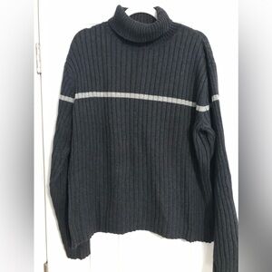 Old Navy Men's Dark Gray Turtleneck Sweater ribbed high neck size XL cotton Y2K